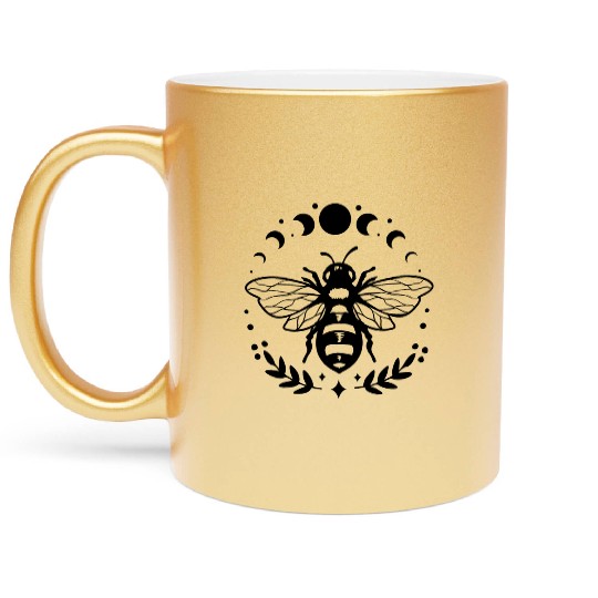 "Bee and Moonlight" Metallic Mugs