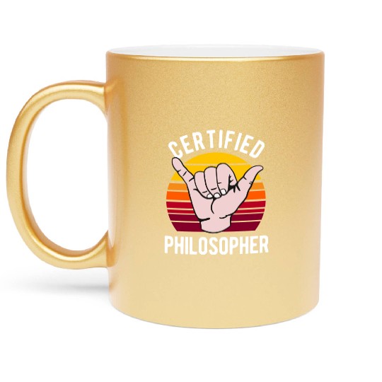Certified Philosopher Philosophy Teacher Metallic Mugs