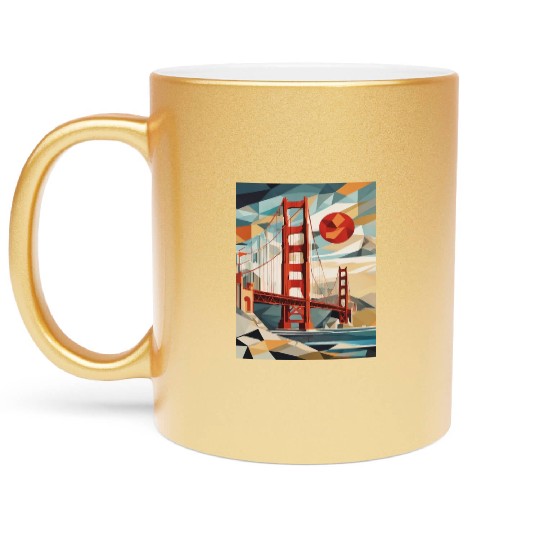 Golden Gate Bridge California Metallic Mugs, Golden Gate