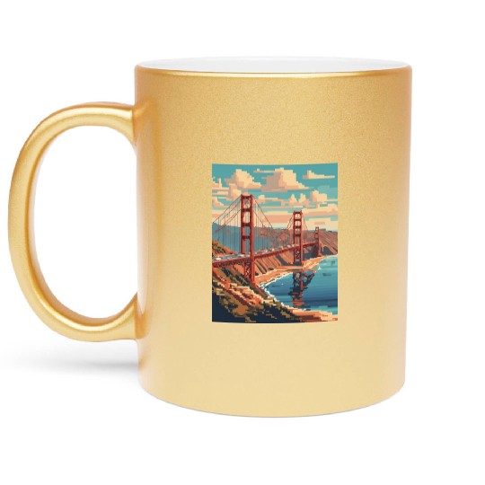 Golden Gate Bridge California Metallic Mugs Metallic Mugs, Golden