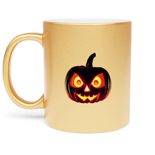 Hallowen Spooky Pumpkin Design Gift for Hallows Metallic Mugs