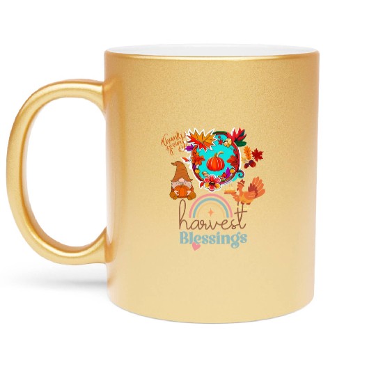 "Harvest Blessings" Metallic Mugs