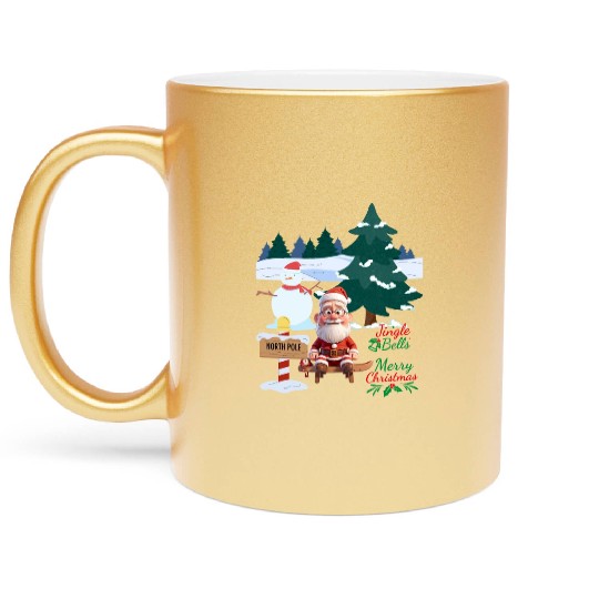 "Jolly Christmas Cheer" Metallic Mugs