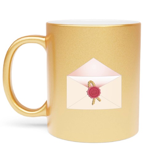 beautiful envelope with an elegant seal Metallic Mugs