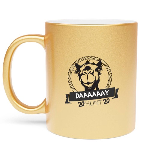 Camel Hunt Hump Day Hunter Hunting Buck Dey Metallic Mugs
