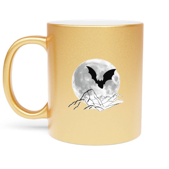 moon and bat Metallic Mugs