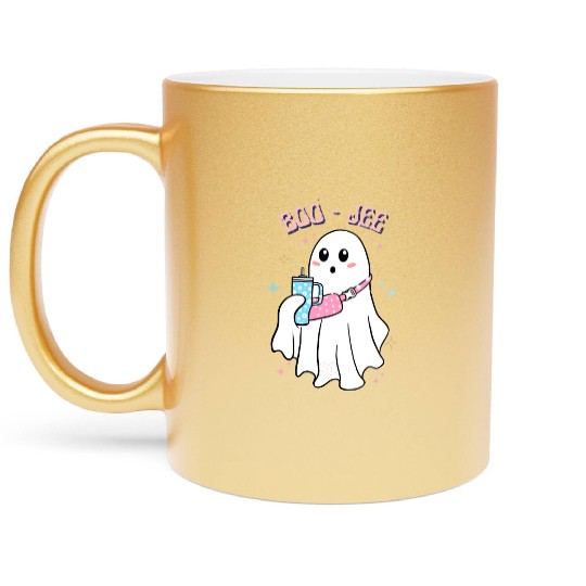 BOO-JEE Spooky Cute Ghost Halloween Costume Design Metallic Mugs