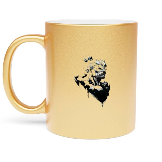 Monochrome Street Fighter: Akuma's Knightly FanAr Metallic Mugs