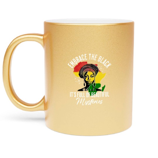 Black History Month Beautiful Woman Metallic Mugs