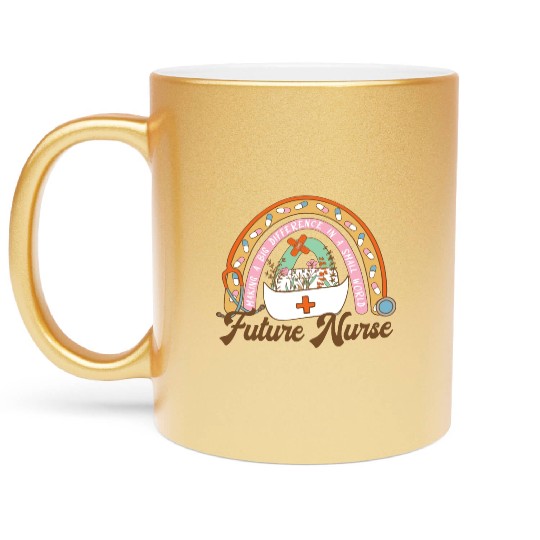 Future nurse Making a Big Difference Metallic Mugs