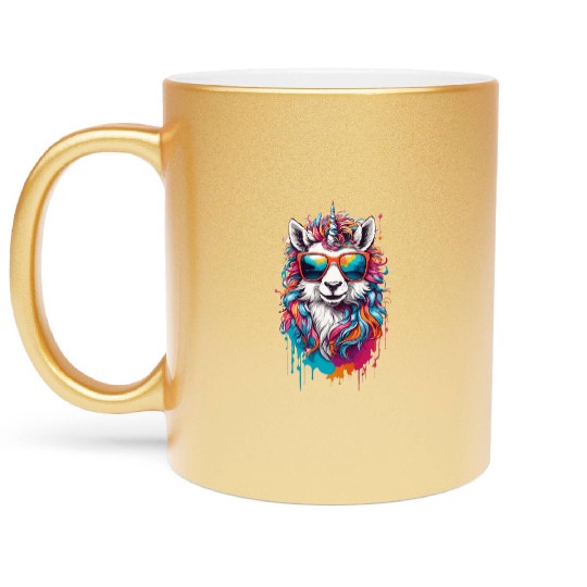 Sparkling Horse Rainbow Unicorn Pony Metallic Mugs