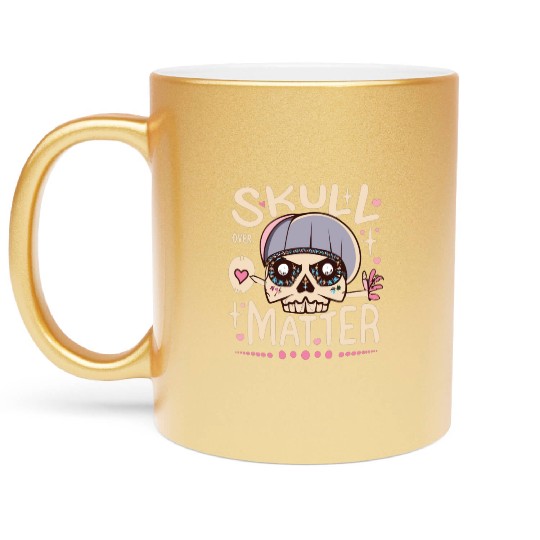 Totenkopf Skull Skulls Totenschädel Spruch Metallic Mugs
