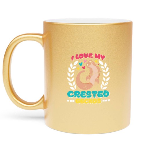 Reptile Lover Lizard Collector Crestie Crested Metallic Mugs