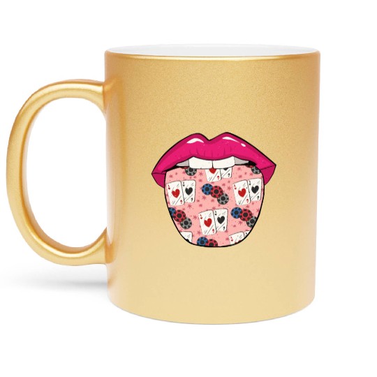 Poker Tongue Metallic Mugs