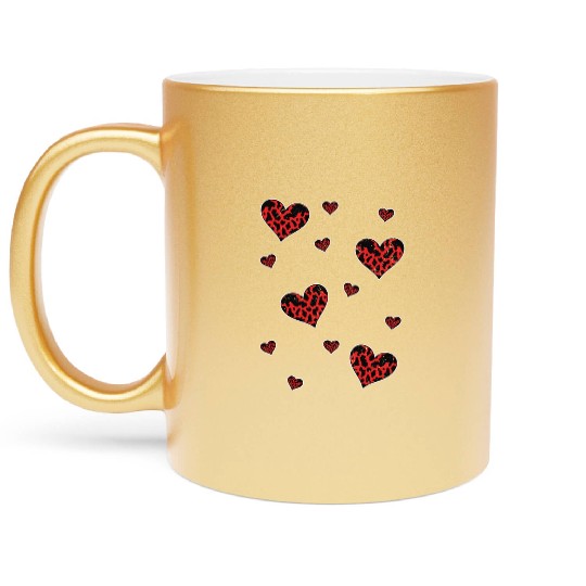Cow pattern heart farm animal love gift cow Metallic Mugs