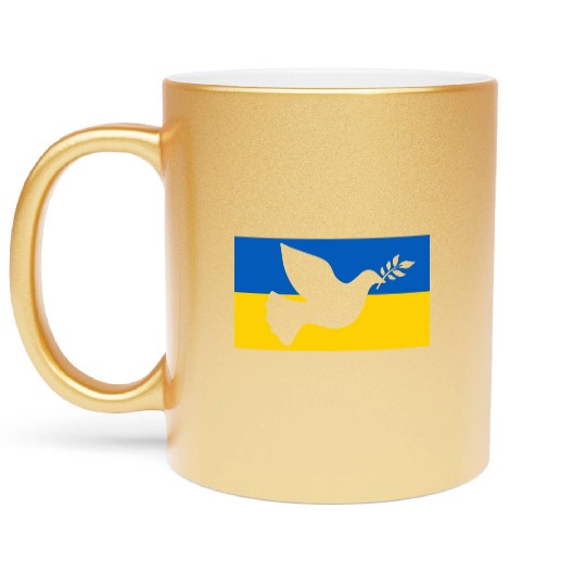Ukraine Peace Bird Metallic Mugs