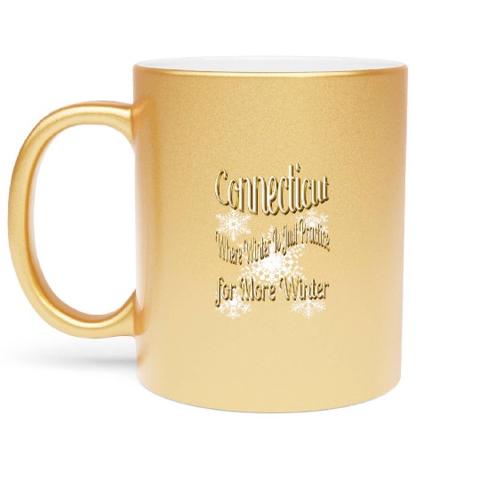 Connecticut winter Metallic Mugs