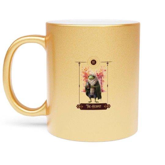 "The Hermit" Frog Tarot Card Metallic Mugs