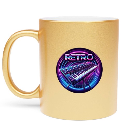 Retro - Vintage Synth Metallic Mugs