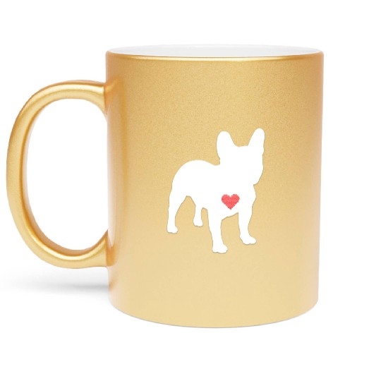 I Heart My Frenchie Metallic Mugs