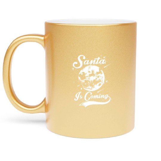 Santa is Coming Metallic Mugs