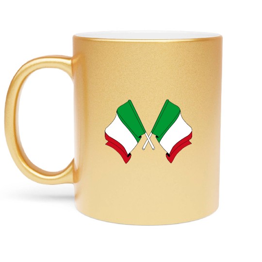 Flags of Italy crossed Metallic Mugs