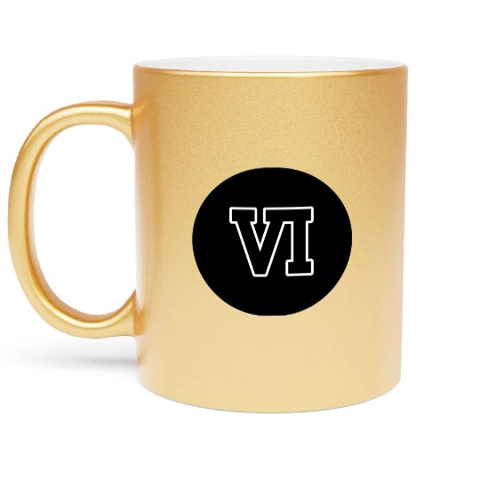 6 Greek Numerals - Ancient Symbol Six Metallic Mugs
