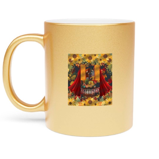 "Autumn Memories on the Balcony" Metallic Mugs