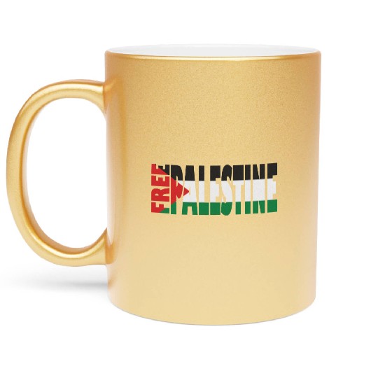 free palestine Metallic Mugs