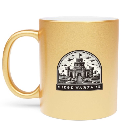 Modern Meets Medieval: Epic Siege Warfare Fantasy Metallic Mugs