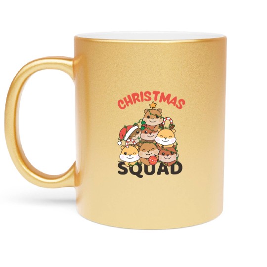 Hamster Christmas Tree Christmas Squad Hamster Metallic Mugs