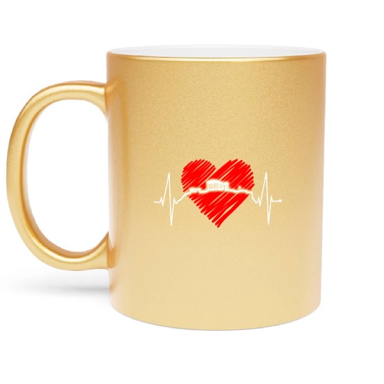 Athens Skyline Heartbeat Heart Flag Ancient Greek Metallic Mugs