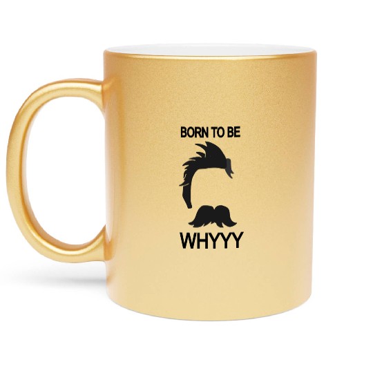 Why? Philosophy Funny Minimal Joke Metallic Mugs