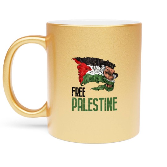 FREE PALESTINE FLAG GAZA Metallic Mugs