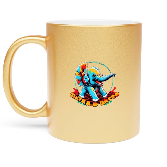 Colorful elephant face Metallic Mugs