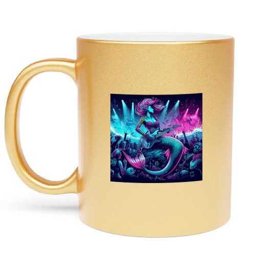 rock and roll under the sea Metallic Mugs