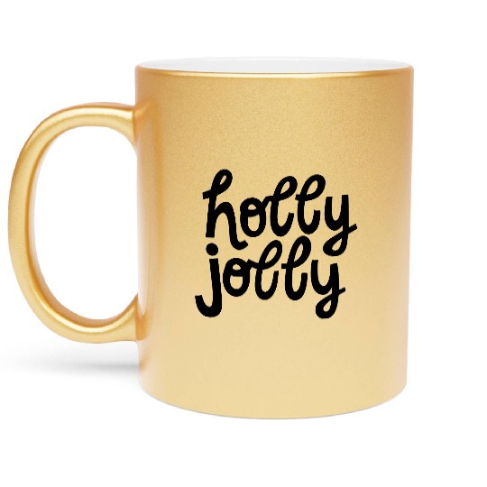 Holly Jolly Metallic Mugs