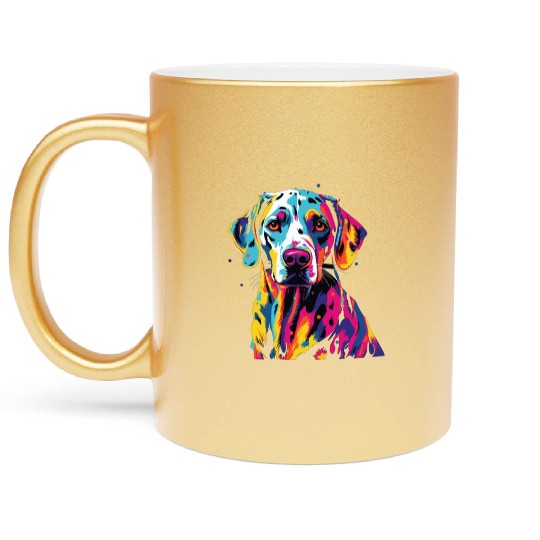 Watercolor Colorful Dalmatian Metallic Mugs