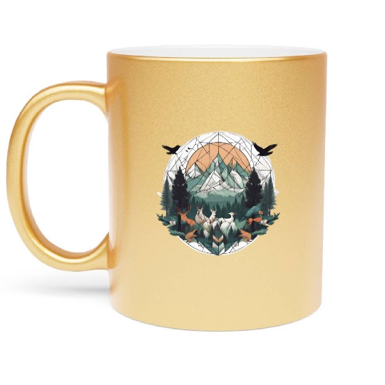 Geoforest Tapestry Metallic Mugs