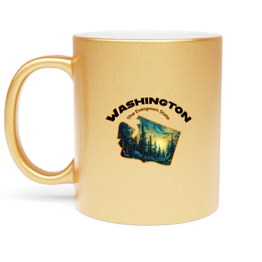 Washington Wildlife - evergreen Metallic Mugs