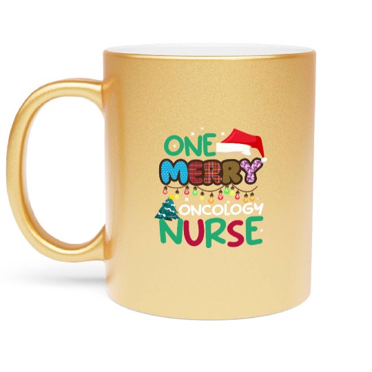 One merry Oncology Nurse Christmas Metallic Mugs