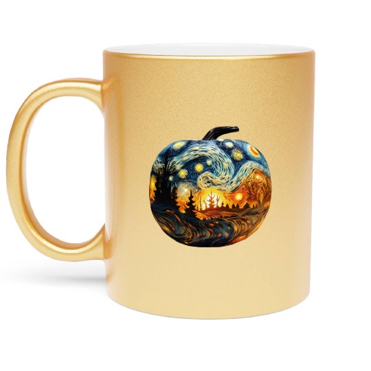 Starry Starry Pumpkin Metallic Mugs