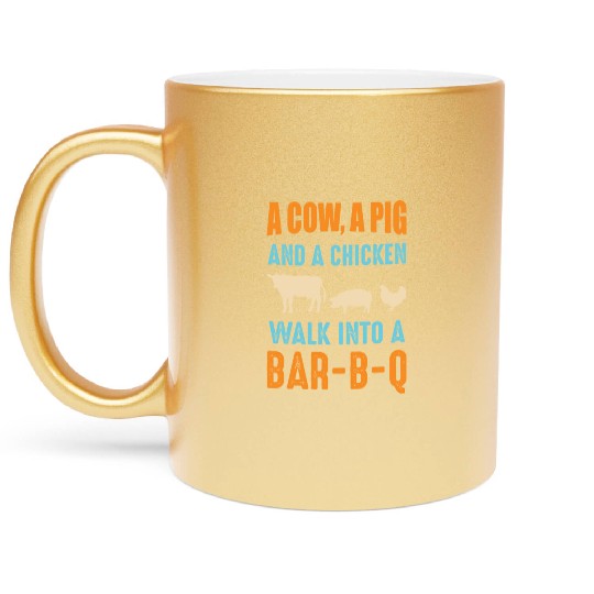 Barbecue BBQ Joke GIft For Grill Master Chef Metallic Mugs