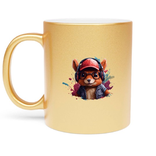squirrel animal art I cool cute squirrel Metallic Mugs