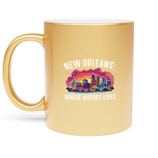 New Orleans Louisiana USA America United States Metallic Mugs