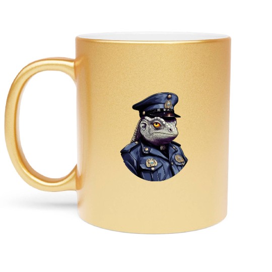 Chameleon police Metallic Mugs