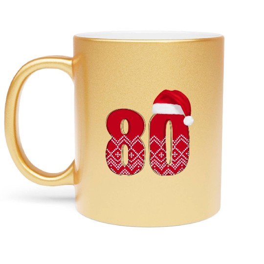 80th Birthday - Congratulations Number Eighty! Metallic Mugs