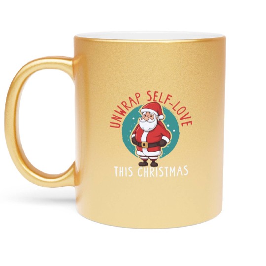 Mental Health Christmas Anti Christmas Holiday Metallic Mugs