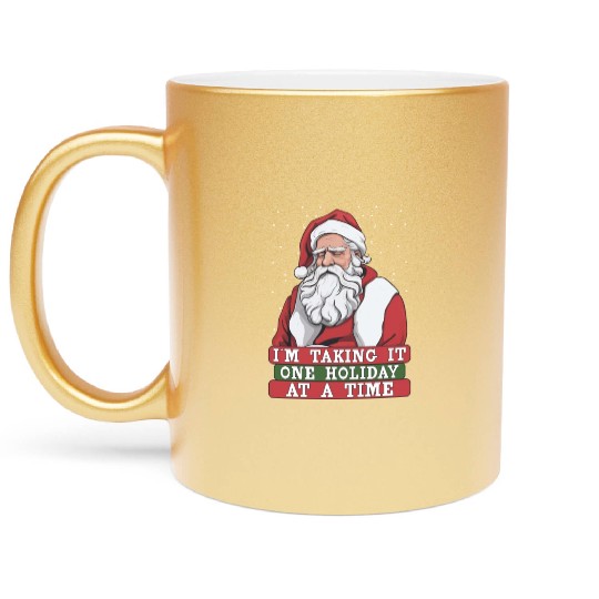 Mental Health Christmas Anti Christmas Holiday Metallic Mugs
