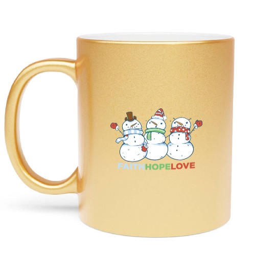 Religious Family Faith Hope Love Christmas Metallic Mugs